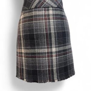 Eddie Bauer Black and Gray Plaid Mini Skirt
